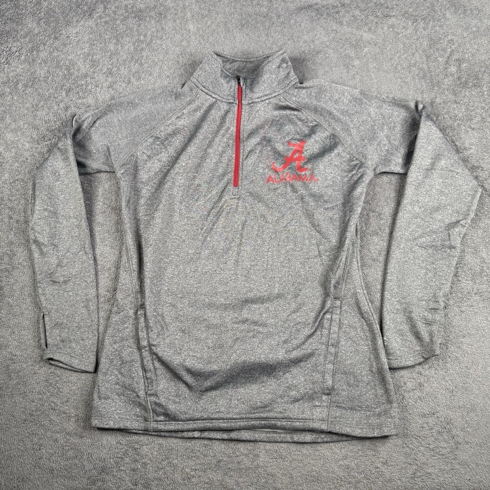 Alabama Crimson Tide Pullover Womens M Gray NCAA Champion Dri Fit 1/4 Zip Top